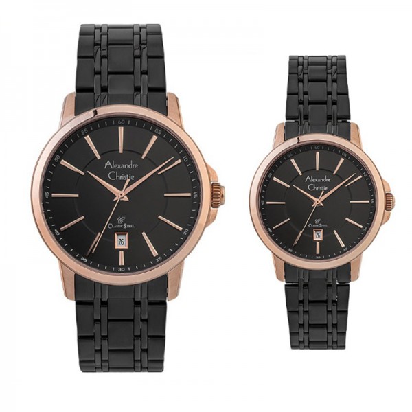 Alexandre Christie AC 8636 Rosegold Black Couple